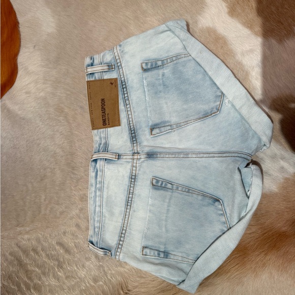 One Teaspoon Light Blue Jean Shorts - Picture 2 of 3